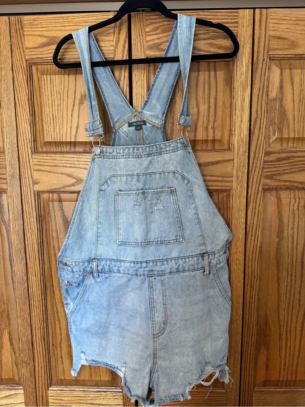 Women’s Light Blue Denim Overall Shorts